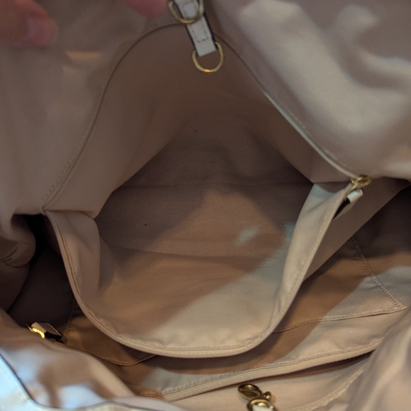 Authentic Coach Signature Devin Shoulder Bag Purse Light Khaki/Ivory - Picture 7 of 10